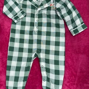 Green Plaid Kids One Piece